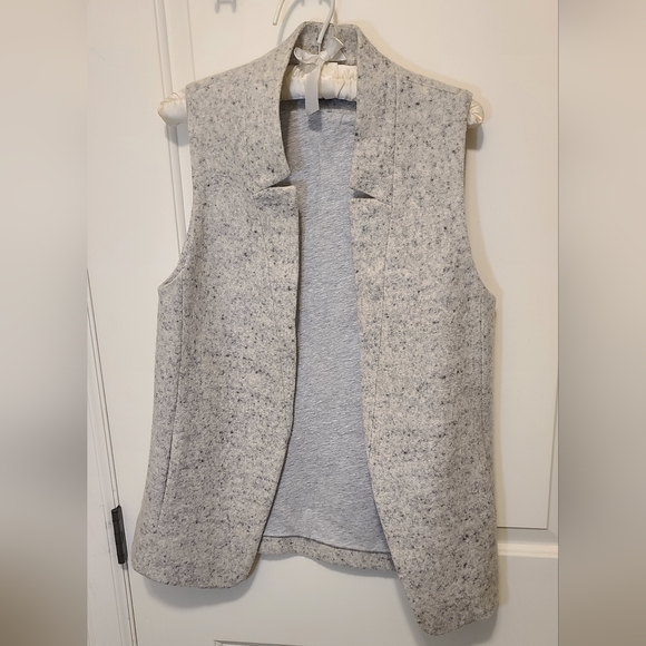 Club Monaco Wool Blend Tweed Open- Front Vest Gray Specked Size XS - Picture 3 of 13